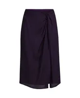 Lands' End Women's Twist Front Knee Length Swim Cover-up Skirt