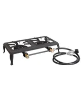 Stansport Double Burner Cast Iron Stove with Regulator Hose