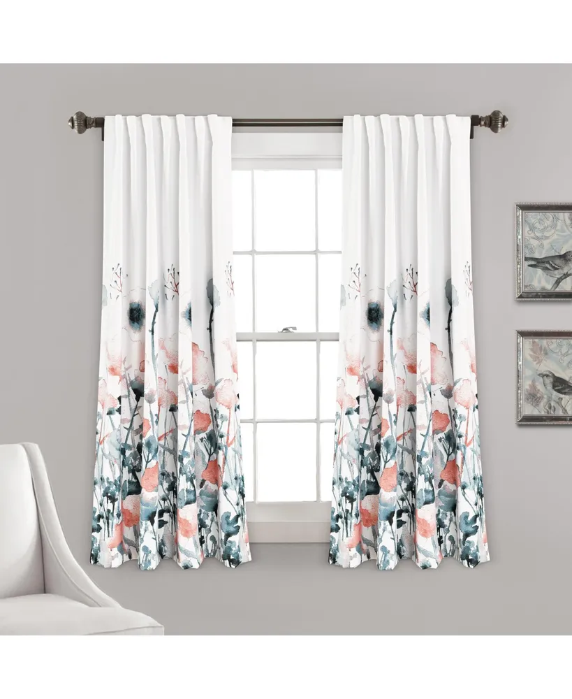 Zuri Flora Light Filtering Window Curtain Panels