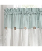 Linen Button Kitchen Tier Window Curtain Panels