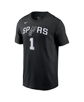 Men's Nike Victor Wembanyama Black San Antonio Spurs Icon 2022/23 Name and Number T-shirt