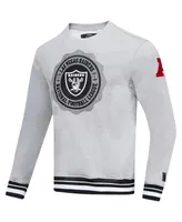 Men's Pro Standard Heather Gray Las Vegas Raiders Crest Emblem Pullover Sweatshirt