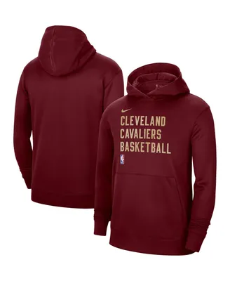 Men's and Women's Nike Wine Cleveland Cavaliers 2023/24 Performance Spotlight On-Court Practice Pullover Hoodie