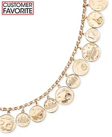 Euro Coin Charm Bracelet in 14k Gold Vermeil