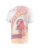 Men's Mitchell & Ness White Tampa Bay Buccaneers Big and Tall Allover Print T-shirt