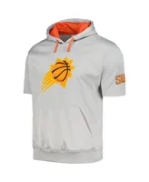 Men's Fanatics Silver, Orange Phoenix Suns Short Sleeve Pullover Hoodie