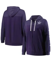 Women's Fanatics Heather Navy Dallas Cowboys Plus City Ties Full-Zip Hoodie