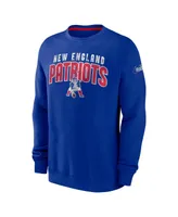 Men's Nike Royal Distressed New England Patriots Rewind Club Pullover Sweatshirt