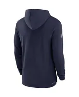 Men's Nike Navy New England Patriots Sideline Performance Long Sleeve Hoodie T-shirt