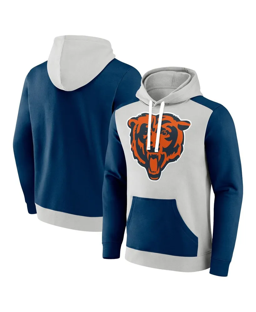 Men's Fanatics White, Navy Chicago Bears Primary Arctic Pullover Hoodie