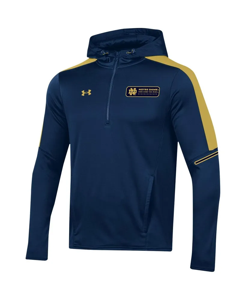 Men's Under Armour Navy Notre Dame Fighting Irish 2023 Sideline Quarter-Zip Hoodie