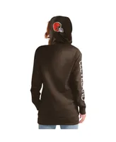 Women's G-iii 4Her by Carl Banks Brown Cleveland Browns Extra Inning Pullover Hoodie