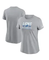 Women's Nike Gray Detroit Lions 2023 Nfl Playoffs Iconic T-shirt