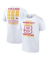 Men's Fanatics White Kansas City Chiefs Eight-Time Afc West Division Champions T-shirt