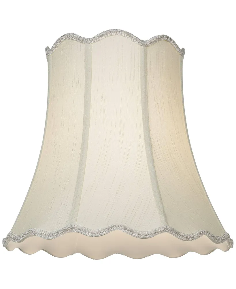 Creme Medium Scallop Bell Lamp Shade 10" Top x 16" Bottom x 15" Slant x 14.75 High (Spider) Replacement with Harp and Finial - Imperial Shade