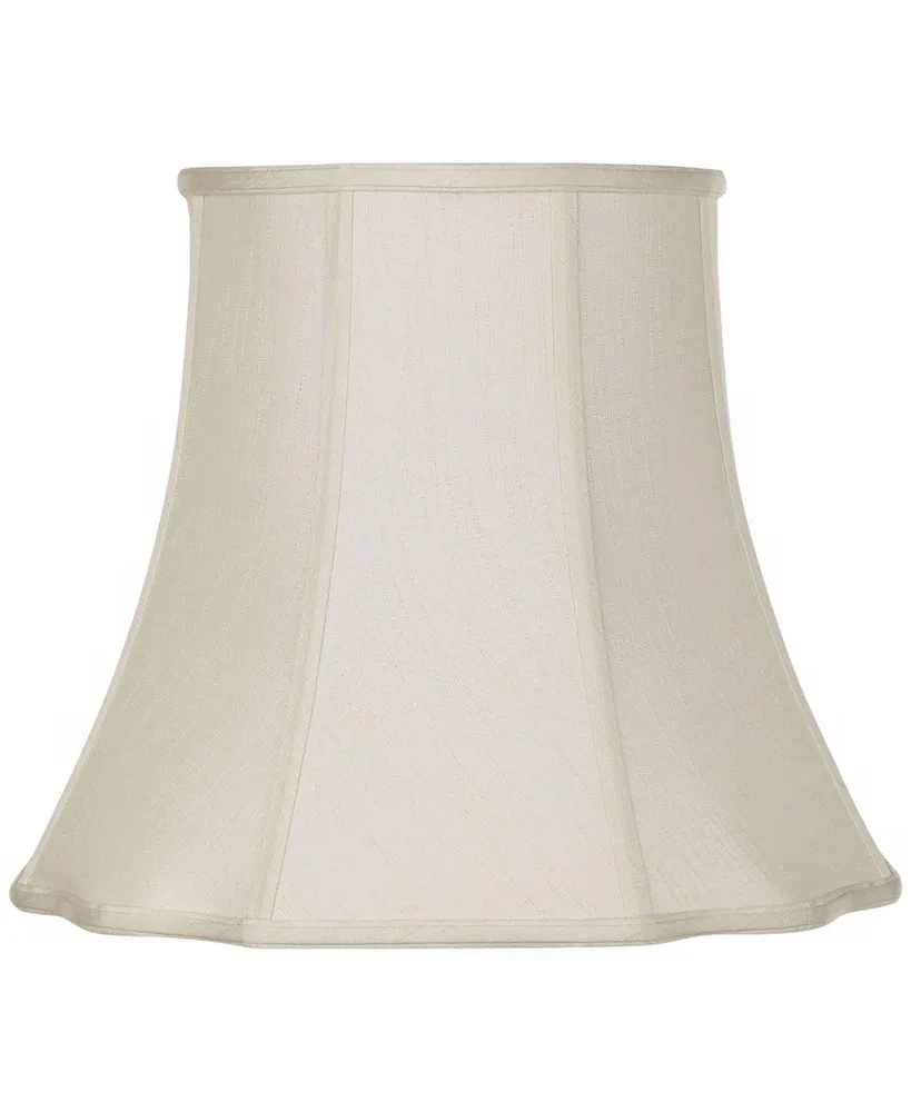 Creme Medium Bell Cut Corner Lamp Shade 10" Top x 16" Bottom x 14" Slant x 13.5" High (Spider) Replacement with Harp and Finial - Imperial Shade