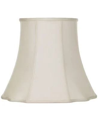 Creme Medium Bell Cut Corner Lamp Shade 10" Top x 16" Bottom x 14" Slant x 13.5" High (Spider) Replacement with Harp and Finial - Imperial Shade