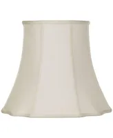 Creme Medium Bell Cut Corner Lamp Shade 10" Top x 16" Bottom x 14" Slant x 13.5" High (Spider) Replacement with Harp and Finial - Imperial Shade