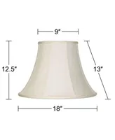 Creme Large Bell Lamp Shade 9" Top x 18" Bottom x 13" Slant x 12.5" High (Spider) Replacement with Harp and Finial - Imperial Shade