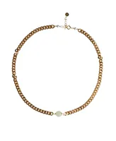 seree Charlotte — Green jade gold chain necklace