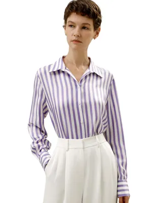 Classic Striped Silk Shirt for Women