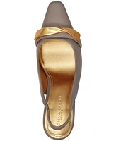Donna Karan New York Women's Sayer Leather Square Toe Slingback Pumps