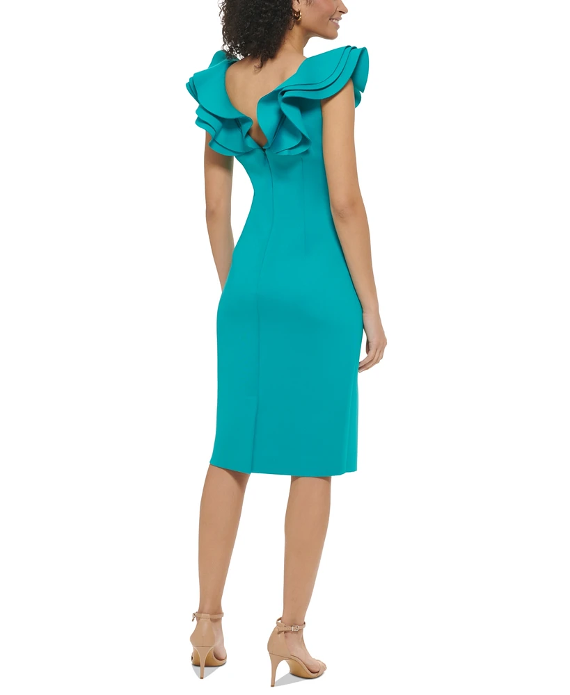 Eliza J Women's Ruffle Cap-Sleeve Bodycon Dress