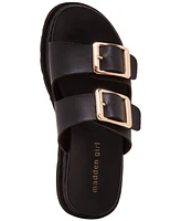 Madden Girl Mythiccal Slip-On Buckled Banded Platform Raffia Sandals