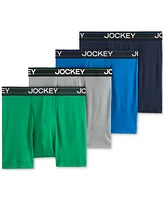 Jockey Men's Lightweight Cotton Blend 5" Boxer Briefs, Pack of 4