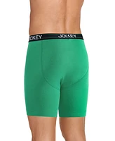 Jockey Men's Lightweight Cotton Blend 7" Long Leg Boxer Briefs, Pack of 4