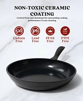 Alva Energy 8" Nonstick Ceramic Aluminum Frying Pan Skillet, Non-Toxic Pfas Pfoa & Pfte Free, Healthy Cooking Pan, Compatible with all Stovetops, Indu