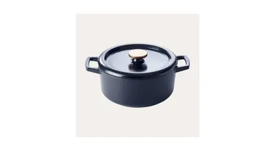 Alva Nori Black Enameled Cast Iron Dutch Oven Pot with Lid & Dual Handles, 5.3 Qt