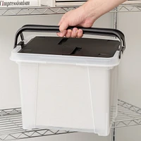 Iris Usa File Box File Organizer Plastic File Box w/ Winglid for Letter/Legal File, Bpa-Free Plastic Storage Bin Tote Organizer with Handles, Stackabl