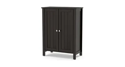 2-Door Bathroom Floor Storage Cabinet with Adjustable Shelf