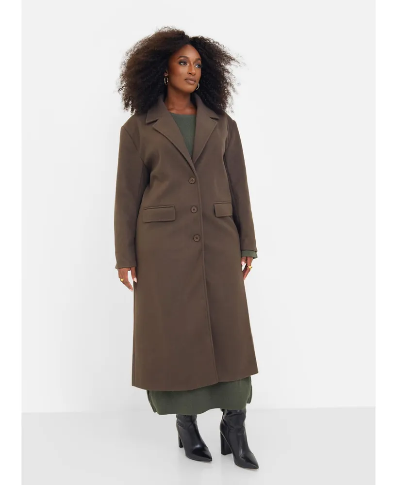 Rebdolls Women's Plus Dolce Wool Blend Double Breasted Coat