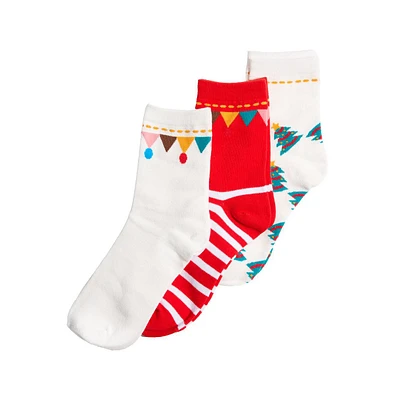 Stems Women's Festive Socks Gift Set of Three