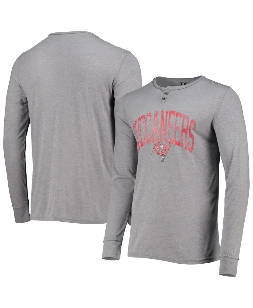 Men's Concepts Sport Gray Tampa Bay Buccaneers Takeaway Henley Long Sleeve Sleep T-shirt