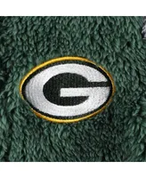 Baby Boys and Girls Green, Gray Green Bay Packers Game Nap Teddy Fleece Bunting Full-Zip Sleeper