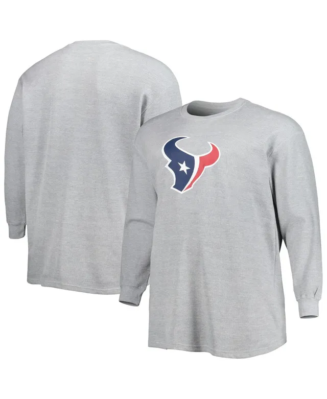 Fanatics Men's Heather Gray Houston Texans Big and Tall Waffle-Knit Thermal  Long Sleeve T-shirt