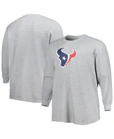 Men's Heather Gray Houston Texans Big and Tall Waffle-Knit Thermal Long Sleeve T-shirt