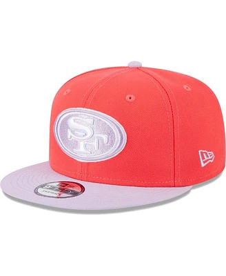 Men's New Era Red, Lavender San Francisco 49ers Two-Tone Color Pack 9FIFTY Snapback Hat