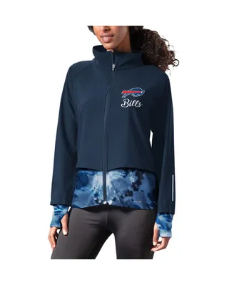 Women's Msx by Michael Strahan Navy Buffalo Bills Grace Raglan Full-Zip Running Jacket
