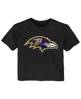 Infant Boys and Girls Black Baltimore Ravens Primary Logo T-shirt