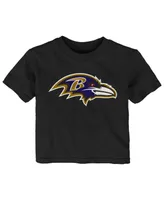 Infant Boys and Girls Black Baltimore Ravens Primary Logo T-shirt