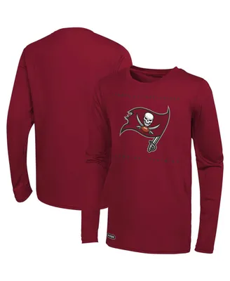 Men's Red Tampa Bay Buccaneers Side Drill Long Sleeve T-shirt