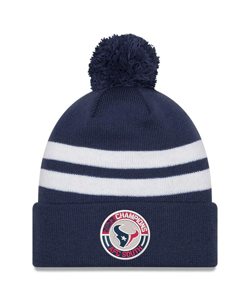 Men's New Era Navy Houston Texans 2023 Afc South Division Champions Cuffed Knit Hat with Pom