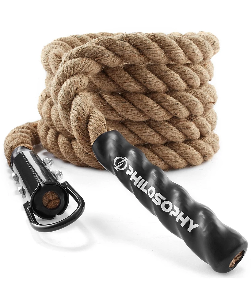 Philosophy Gym 15 ft. Indoor / Outdoor Exercise Climbing Rope - 1.5 Inch Diameter