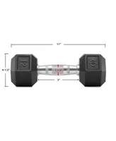 Philosophy Gym Rubber Coated Hex Dumbbell Hand Weights, 12 lb Pair