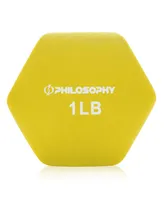 Philosophy Gym Neoprene Dumbbell Hexagon Hand Weights, 1 lb Pair - 2 lb Total