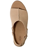 Ugg Women's Abbot Slingback Raffia-Wedge Sandals